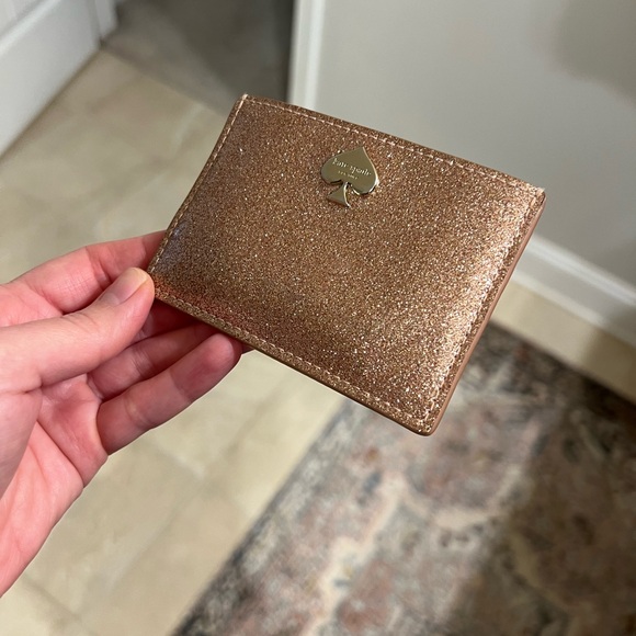 Kate Spade Rose Gold Glitter Card Holder - Picture 3 of 8
